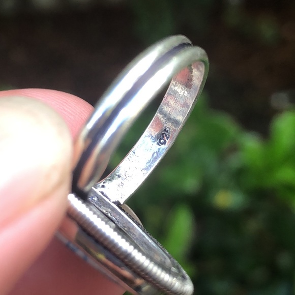 Sterling Silver 925 Handmade Multicolor White Howlite Ring Size 7 - Picture 5 of 7